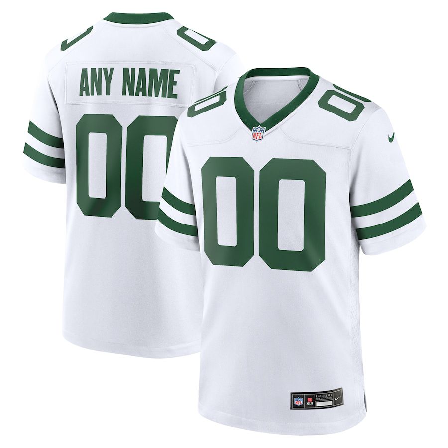 Men New York Jets Nike Legacy White Custom Game NFL Jersey->customized nfl jersey->Custom Jersey